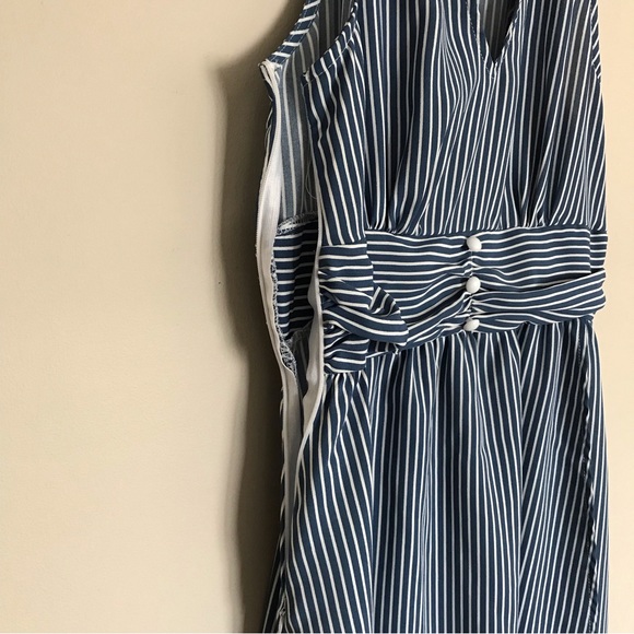 5 for $25! 💕 Vertical Stripe Button Front High Low Dress - Picture 12 of 16